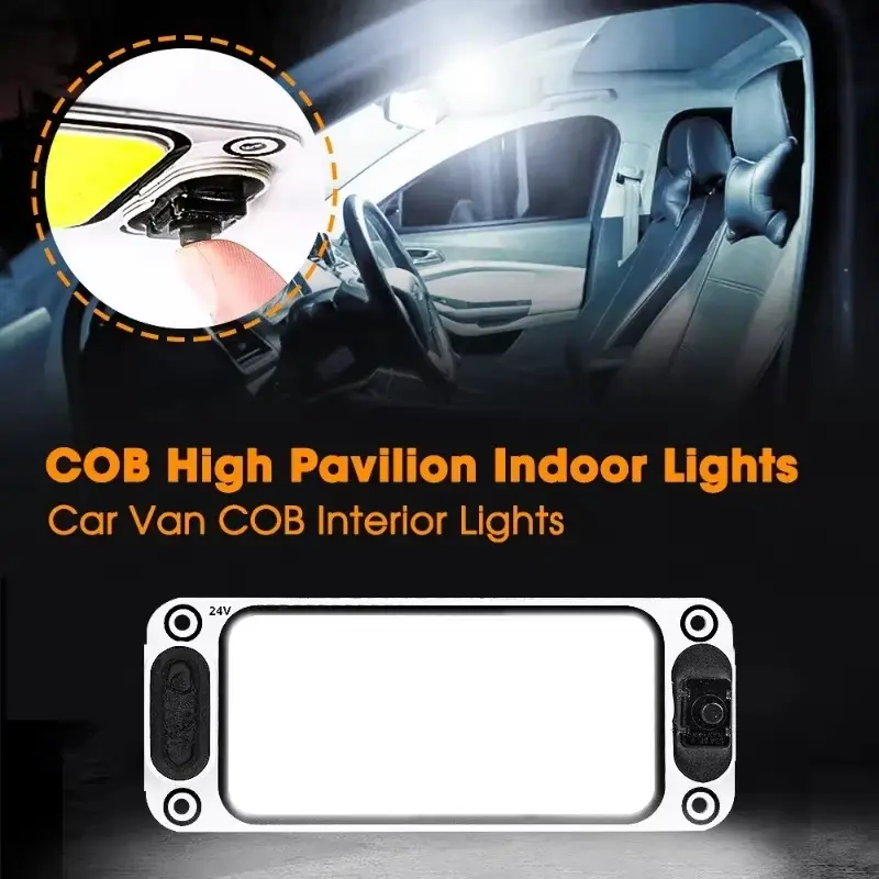 Car Truck Interior Readling Lamp 54LED COB Lights High Brightness Panel Bulb Truck Van Boat Dome Readling Light 12V-24V 6W