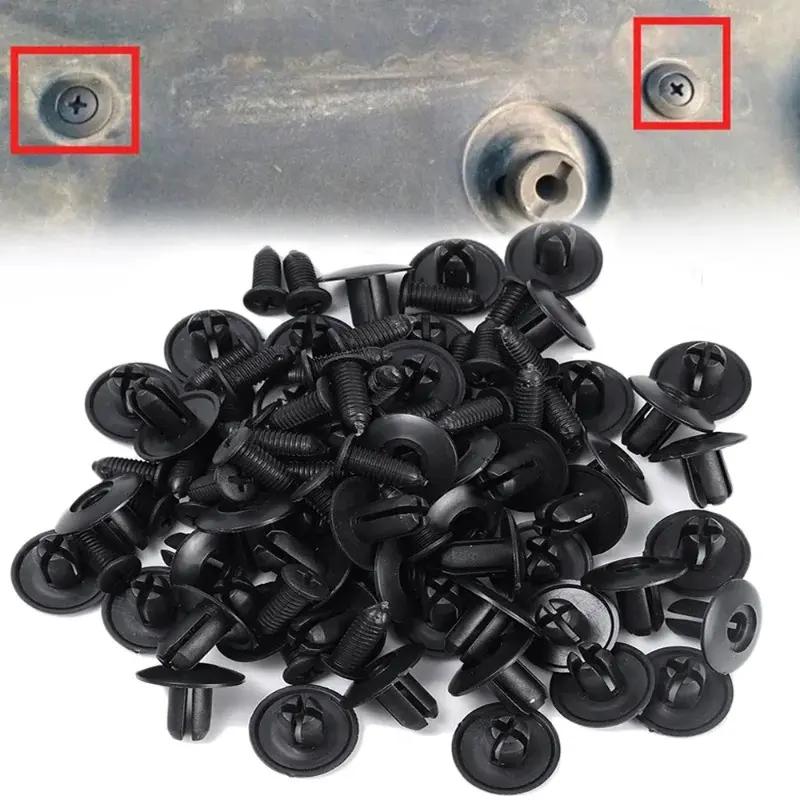 Universal Car Fasteners Buckle Bumper Plastic Rivets Fender Bumper Screw Clip Fastener 8mm Hole Push Pin Clips Auto Accessories