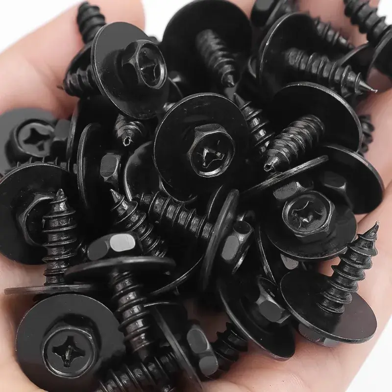 Car Bumper Fender Fastener Clip Hex Head Self Tapping Screws Universal Car Fender Splash Seal Guards Rivet Clip Screws Fasteners