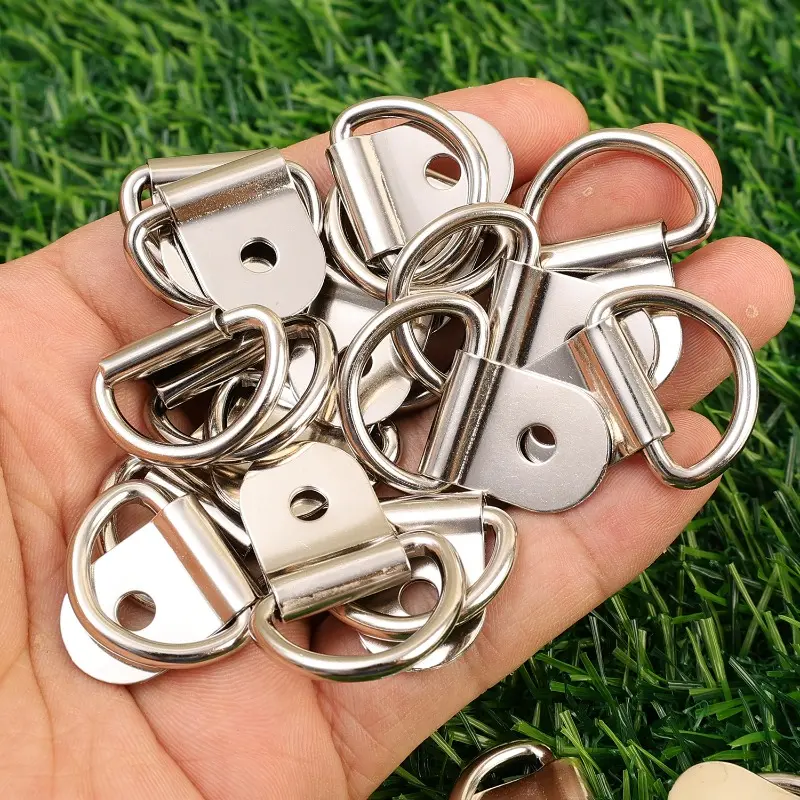 10-20pcs Stainless Steel D Shape Pull Hook Tie Down Anchors Ring Iron Cargo Tie Down Ring for Trailers RV Boats Accessories
