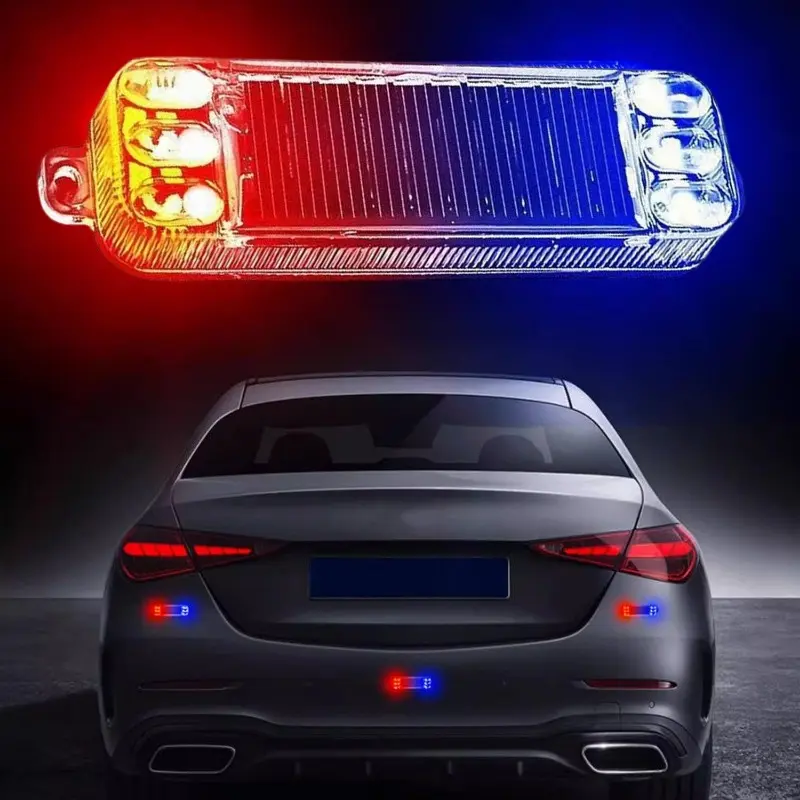 Motorcycle LED Flashing Lights High Bright Solar Power Warning Safety Light Waterproof Tail Lamp for Bikes Car