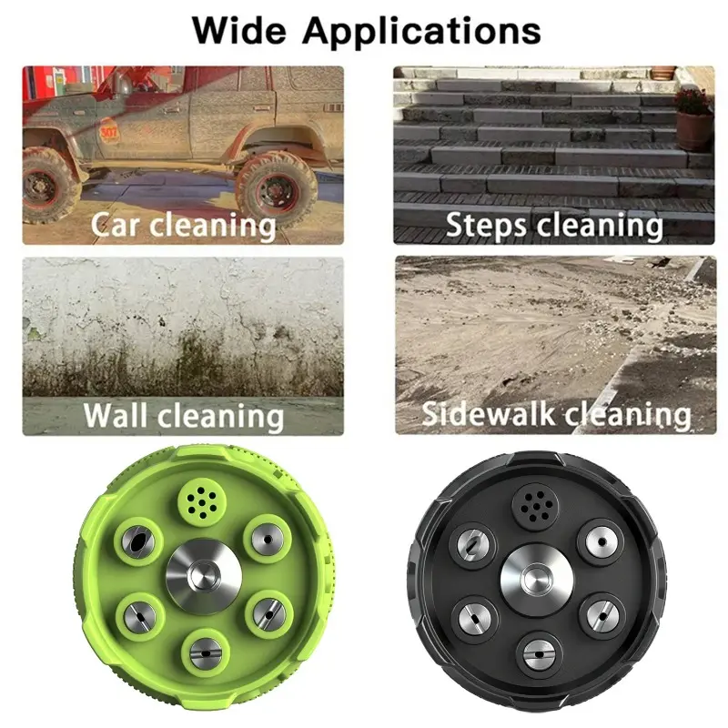 6in1 High Pressure Washer Spray Nozzle 0-40 Degree Adjustable Watering Rinse Nozzle Tip 1/4 Quick-plug Nozzle for Garden Car