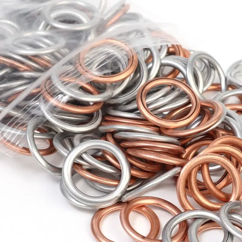 Car Oil Pan Drain Gasket Drainage Bolt Pad Aluminum/ Copper Oil Drain Plug Gasket Replaceable Accessories for Volkswagen Audi