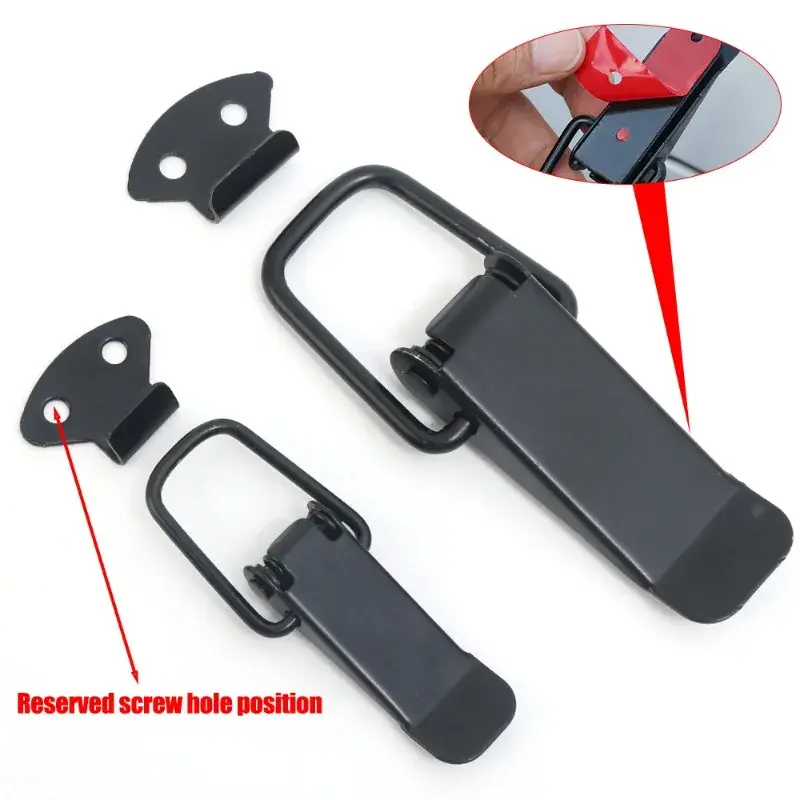 2Pcs Fastener Clip Universal Security Hook Lock Clip Kit Bumper Quick Release Hook Lock Clip Alloy Mount Hood Pin Bonnet Lock