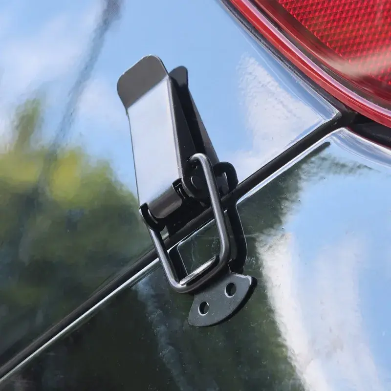 2Pcs Fastener Clip Universal Security Hook Lock Clip Kit Bumper Quick Release Hook Lock Clip Alloy Mount Hood Pin Bonnet Lock