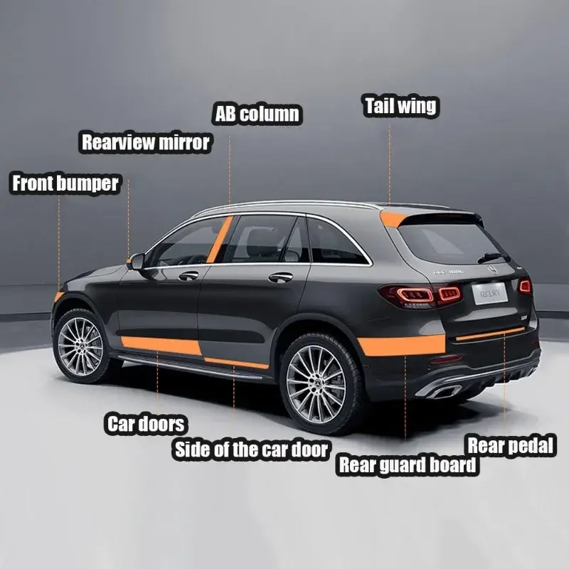 3/5/7/10CM Glossy Black Vinyl Stripes Chrome Delete Vinyl Window Trim Film for Car Interior Hood Roof Pillar