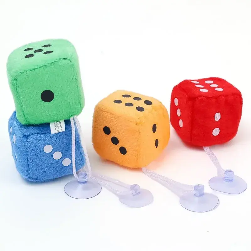 Car Dice Auto Rear Mirror Plush Dice Soft &Fuzzy Car Charm Interior Ornament for Sedan Truck SUV Hangable Decoration Accessories