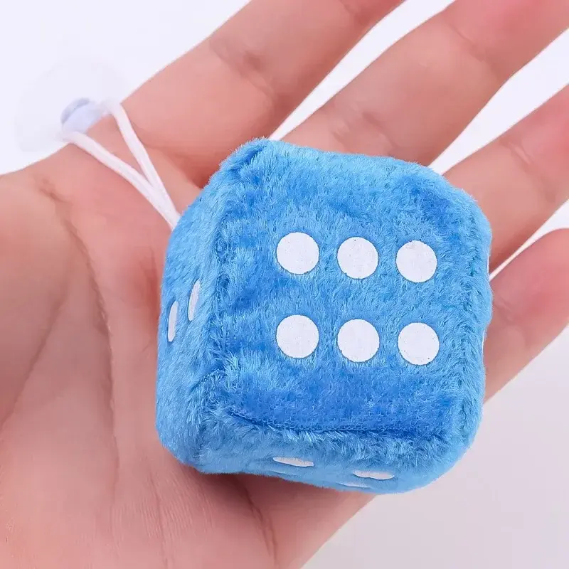 Car Dice Auto Rear Mirror Plush Dice Soft &Fuzzy Car Charm Interior Ornament for Sedan Truck SUV Hangable Decoration Accessories