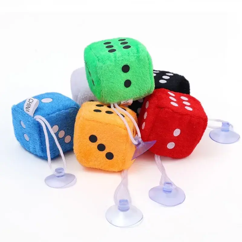 Car Dice Auto Rear Mirror Plush Dice Soft &Fuzzy Car Charm Interior Ornament for Sedan Truck SUV Hangable Decoration Accessories