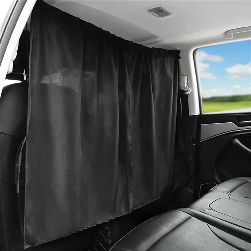 2Pcs Car Isolation Curtain Sealed Taxi Cab Partition Protection Commercial Vehicle Air-conditioning Sunshade and Privacy Curtain