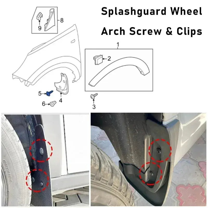 10pcs Car Fastener Snap Screws Kit Auto Fender Lining Retainer Snap Door Panel Metal Fastener Clips Rivet Set Auto Accessories