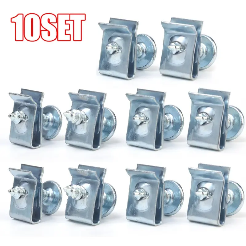 17mm U-Type Fasteners Clip with Screw Car Metal Screw Clips Anti-rust Auto Fender Bumper Protection Buckle Iron Sheet Hardware