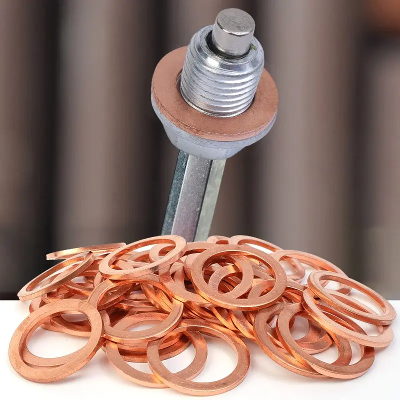 Engine Oil Drain Plug Sealing Gaskets OE#90341-12012 Car Oil Pan Screw Copper Washer Replaceable Accessories for Toyota Lexus