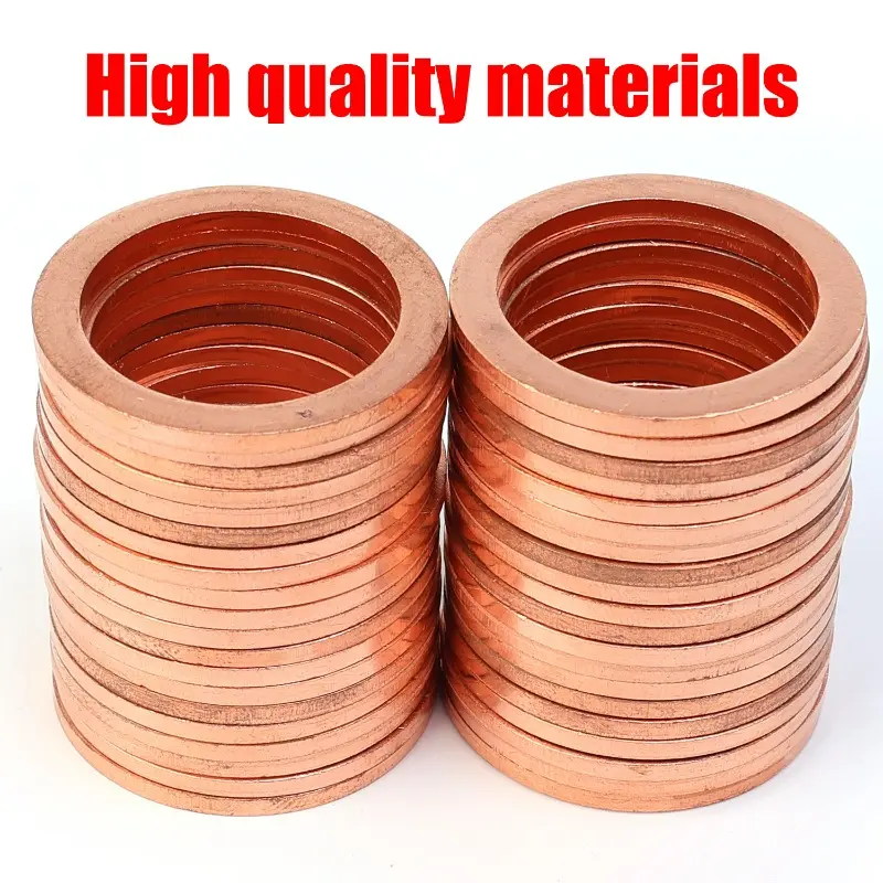 Engine Oil Drain Plug Sealing Gaskets OE#90341-12012 Car Oil Pan Screw Copper Washer Replaceable Accessories for Toyota Lexus