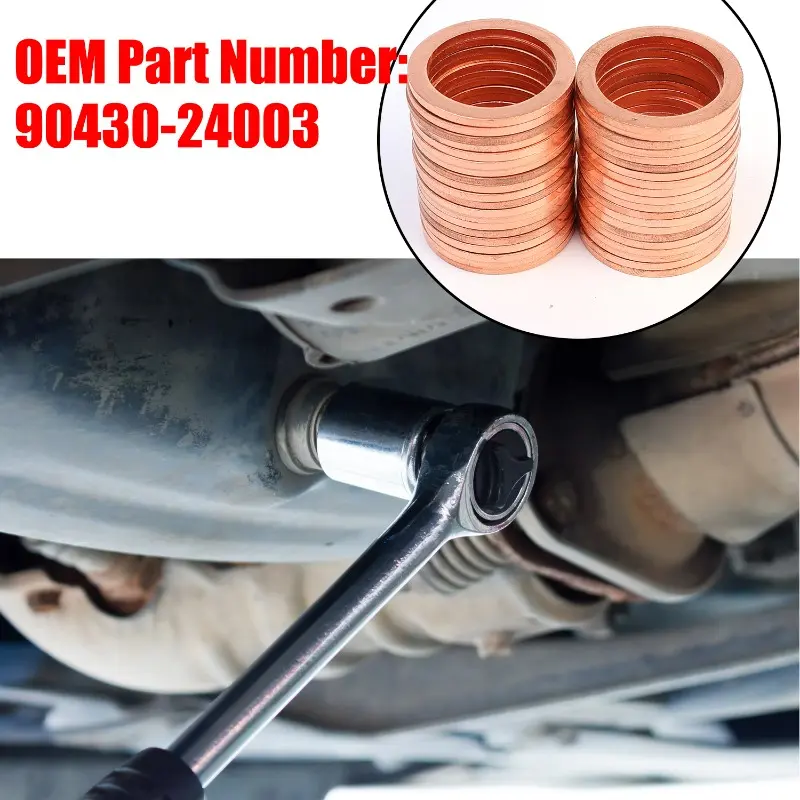 Engine Oil Drain Plug Sealing Gaskets OE#90341-12012 Car Oil Pan Screw Copper Washer Replaceable Accessories for Toyota Lexus