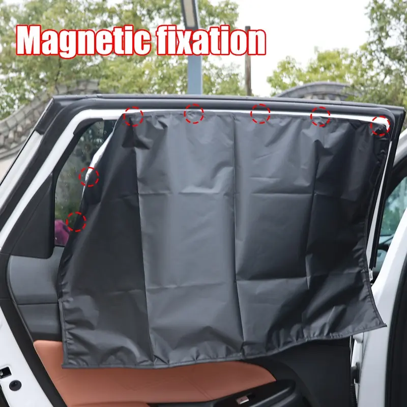 Car Side Window Curtain Sun Shade Magnetic Car Sunshade Summer Front/Back Sun Protection Cover UV Blocking Provacy Curtains