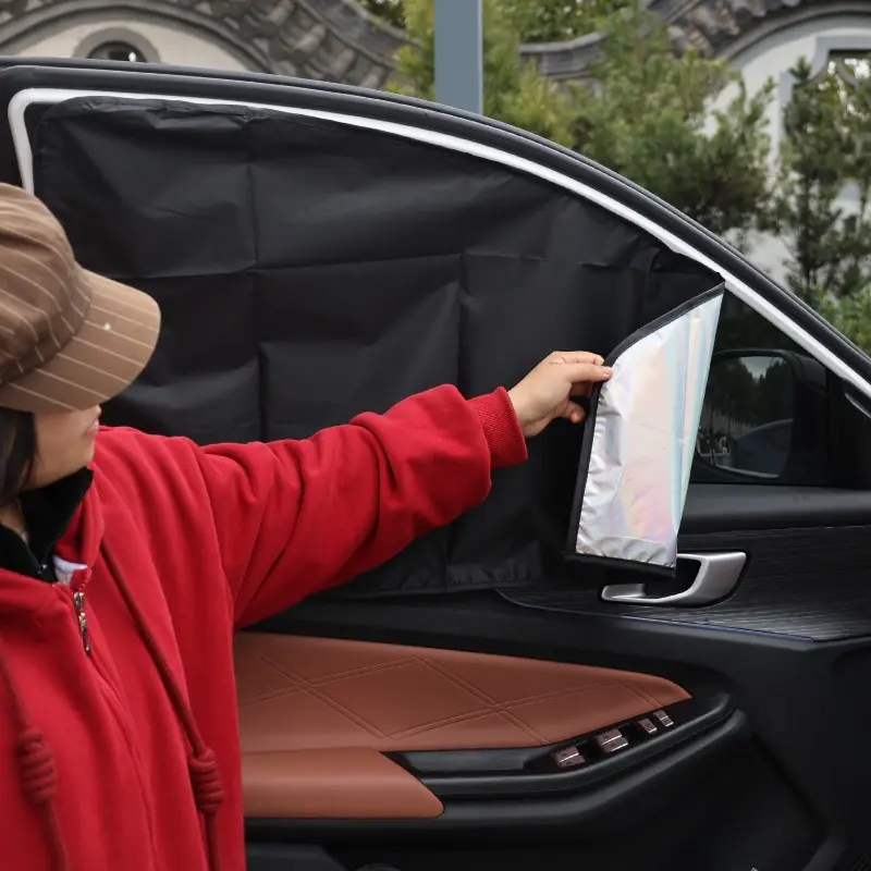 Car Side Window Curtain Sun Shade Magnetic Car Sunshade Summer Front/Back Sun Protection Cover UV Blocking Provacy Curtains