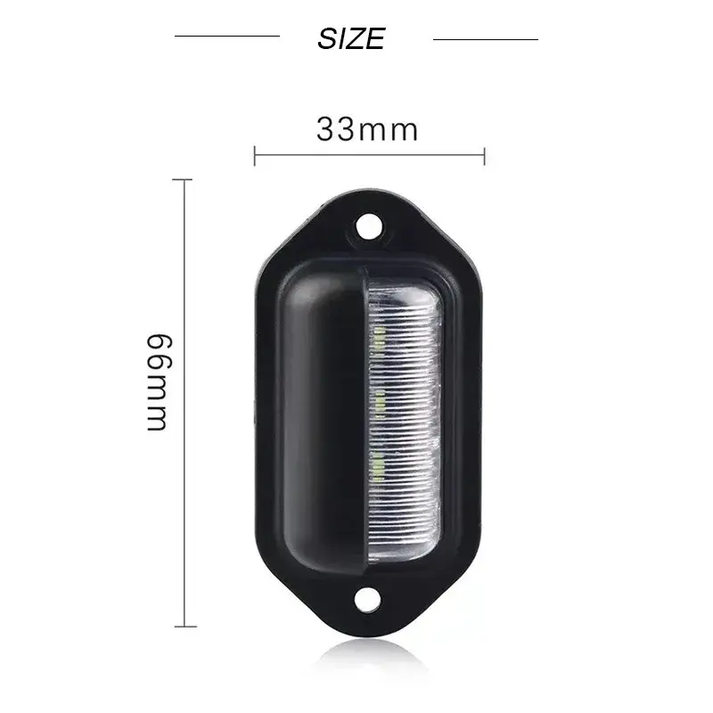 6 LED Car License Number Plate Lights Waterproof 12-24V Universal Truck RV Trailer Tail License Plate White Side Lamp Bulbs