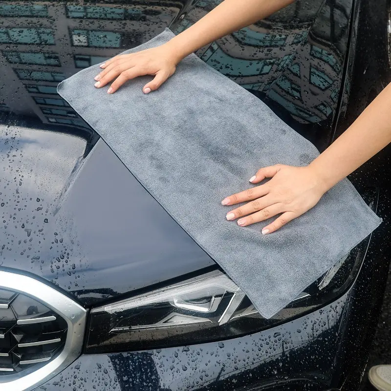 Super Absorbent Car Drying Washing Towel Suede Coral Velvet Double-sided Home Household Cleaning Cloth Rags Car Accessories