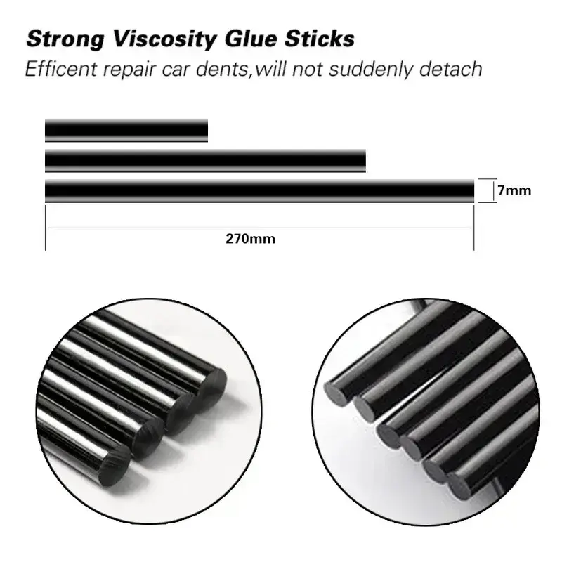 7/11mm Car Glue Sticks Car Body Dent Repair Glue Sticks Black High Viscosity Hot Melt Glue Strong Adhesion Stick Car Repair Tool