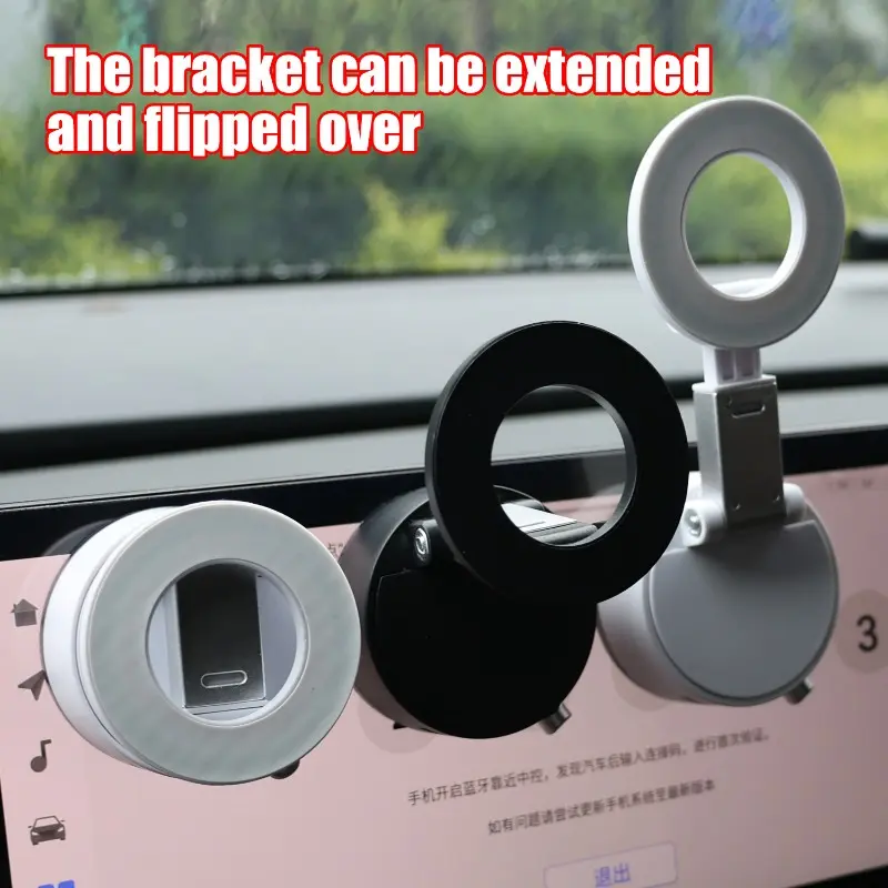 Vacuum Suction Cup Magnetic Car Phone Holder Double-Sided Foldable Magnetic Auto Phone Bracket for Car Interior Accessories