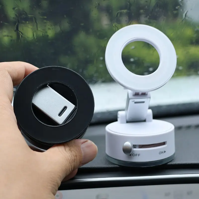 Vacuum Suction Cup Magnetic Car Phone Holder Double-Sided Foldable Magnetic Auto Phone Bracket for Car Interior Accessories