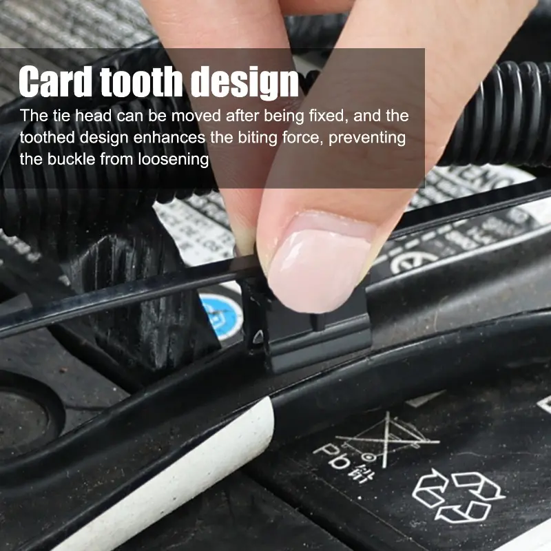 Multi-Purpose Cable Ties Buckle Heavy Duty Self-Locking Zip Ties Holder with Snap Teeth Fastener Car Body Wire Storage