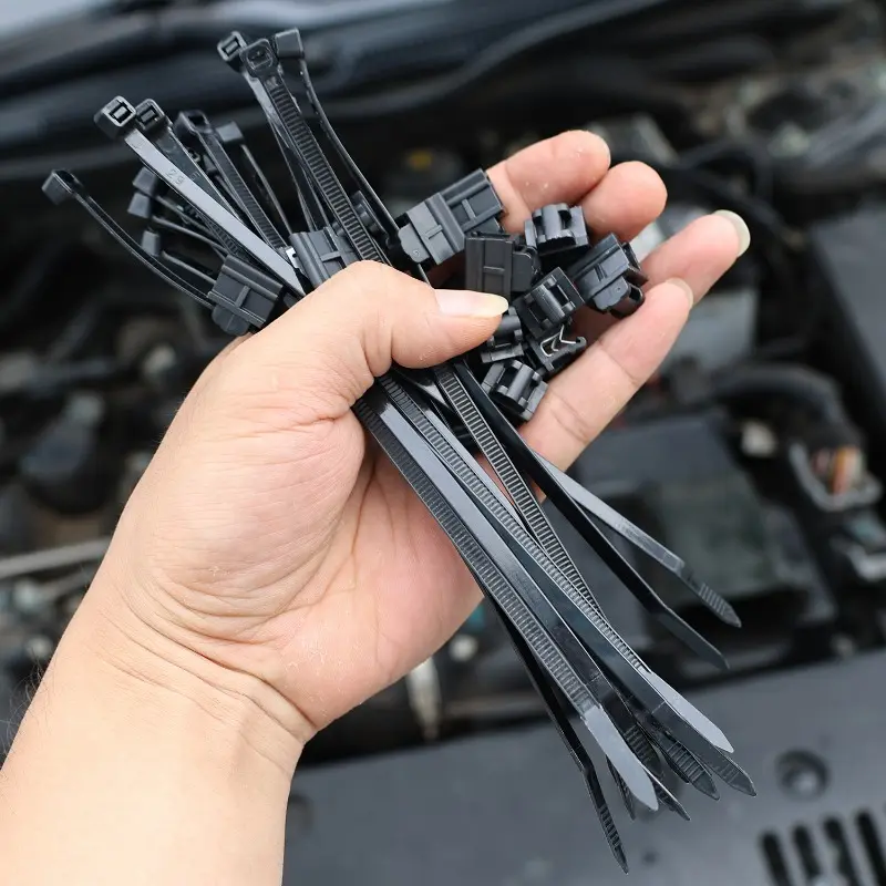 Multi-Purpose Cable Ties Buckle Heavy Duty Self-Locking Zip Ties Holder with Snap Teeth Fastener Car Body Wire Storage