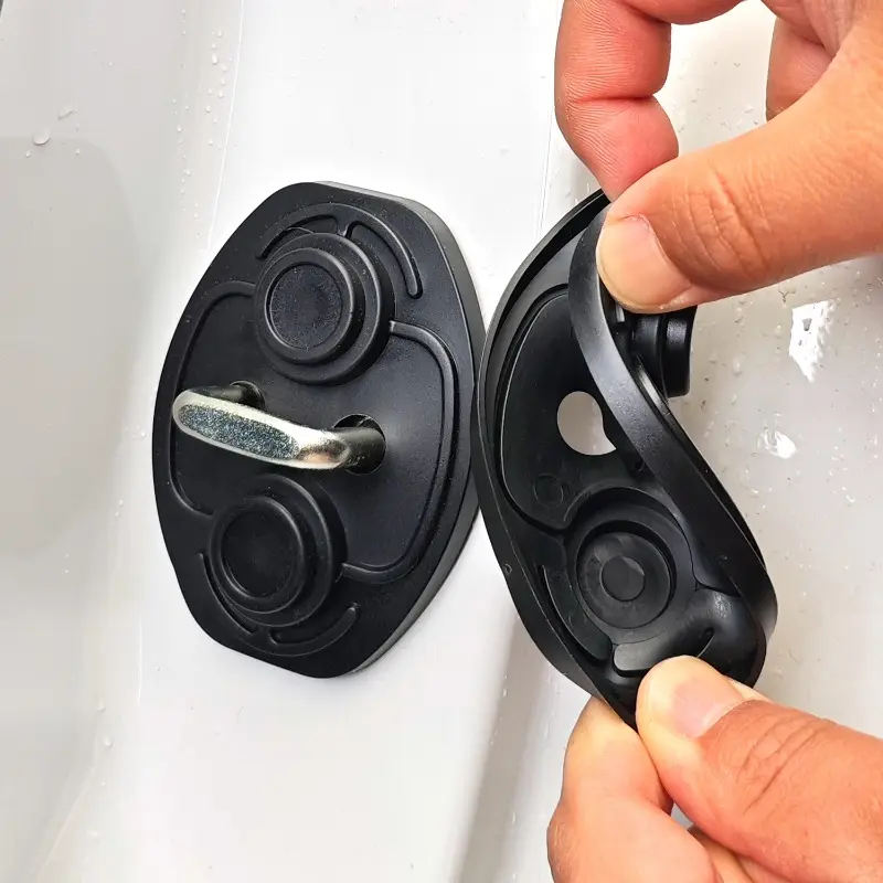 Black Car Door Closing Shockproof Silicone Cushion Mute Shock Absorber Protective Covers Car Door Latch Accessories