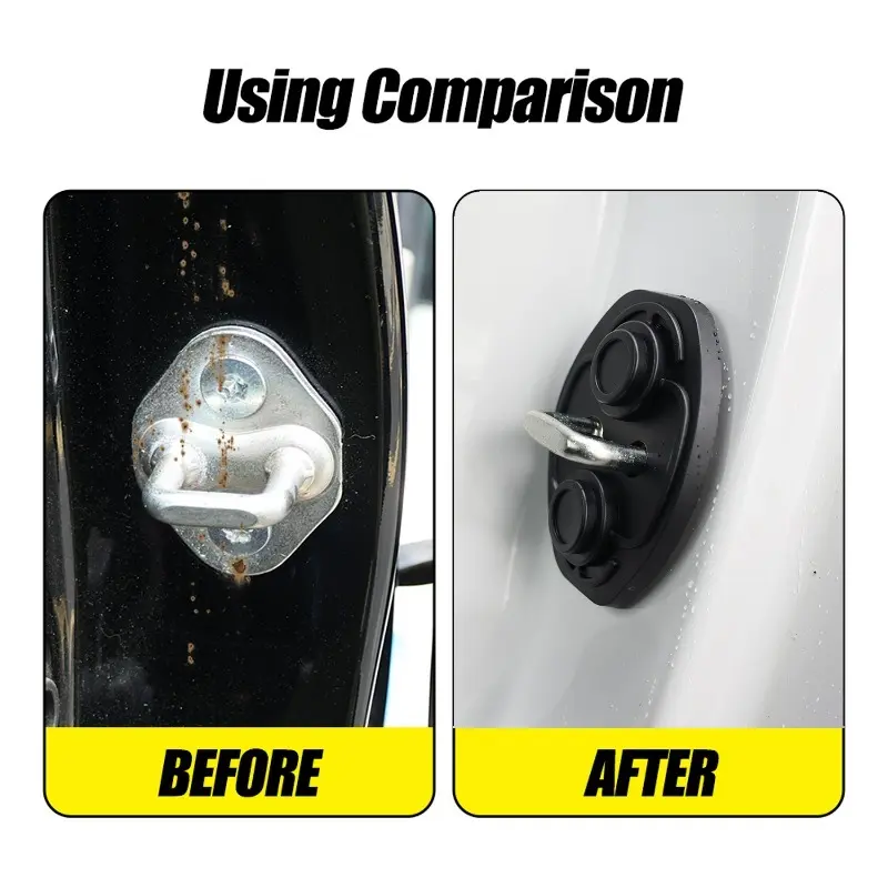 Black Car Door Closing Shockproof Silicone Cushion Mute Shock Absorber Protective Covers Car Door Latch Accessories