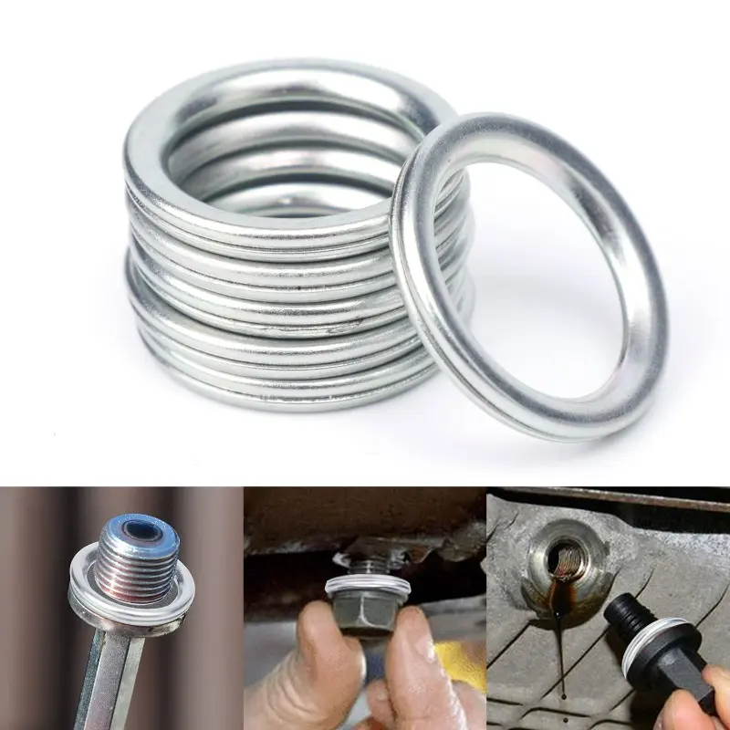 Car Oil Pan Drain Gasket Iron MD050317 Accessories for Hyundai Kia Volvo Mitsubishi MotorsTransmission Oil Drain Plug Gasket