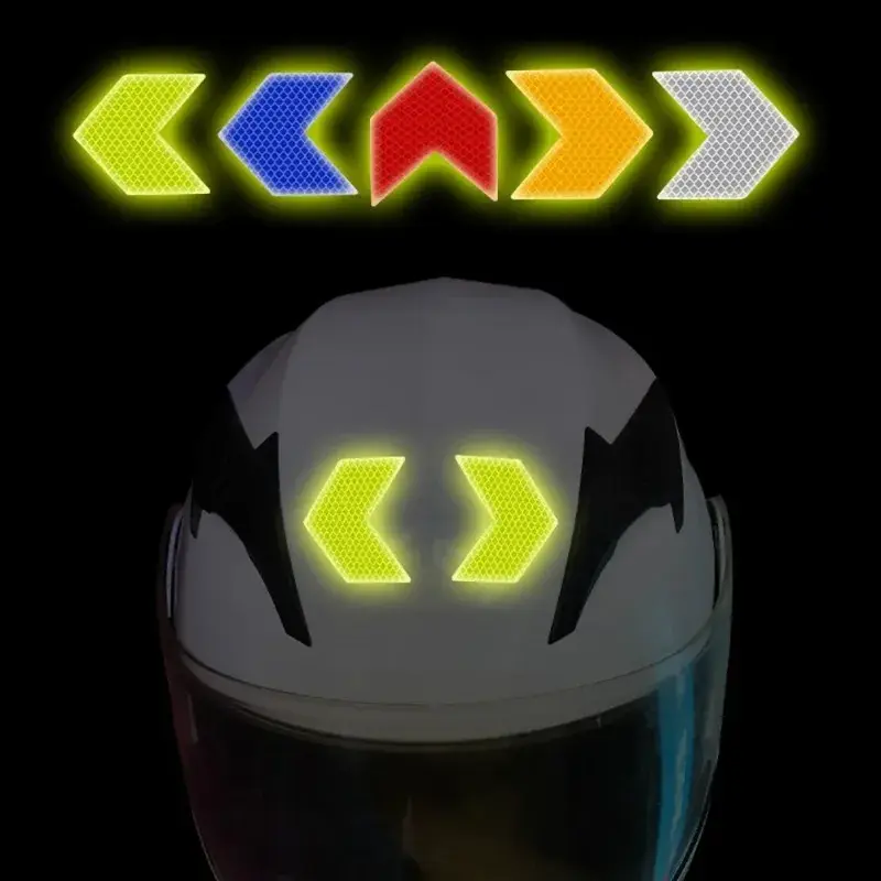 10pcs Car Reflective Arrow Sticker Safety Warning Sticker for Car Bumper Trunk Reflector Hazard Tape Car Styling Luminous Film