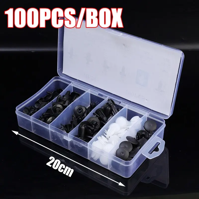 100pcs Mixed Car Plastic Clips Auto Fixing Door Closer Pin Removing Retainer Rivet Screws Disassembly Tools for Removal Products
