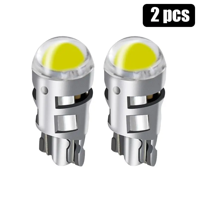 2Pcs T10 COB Led DC 12V Signal Lamp Car Bulb W5W 194 168 Reading Interior Lamps Clearance Backup Reverse Fog Lights Ultra Bright