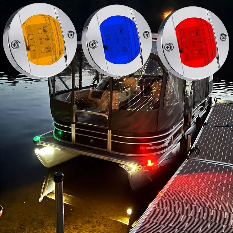 6LED 12V Round Yacht Marine Boat LED Stern Light Cabin Deck Courtesy Light Marine Interior Cabin Lights Waterproof Lamp
