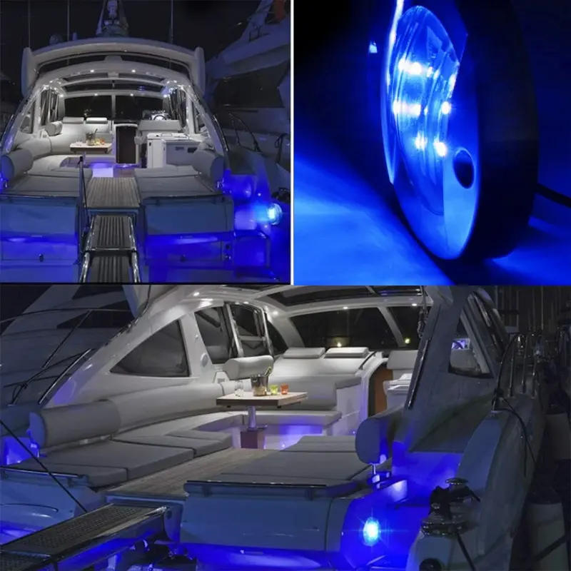 6LED 12V Round Yacht Marine Boat LED Stern Light Cabin Deck Courtesy Light Marine Interior Cabin Lights Waterproof Lamp