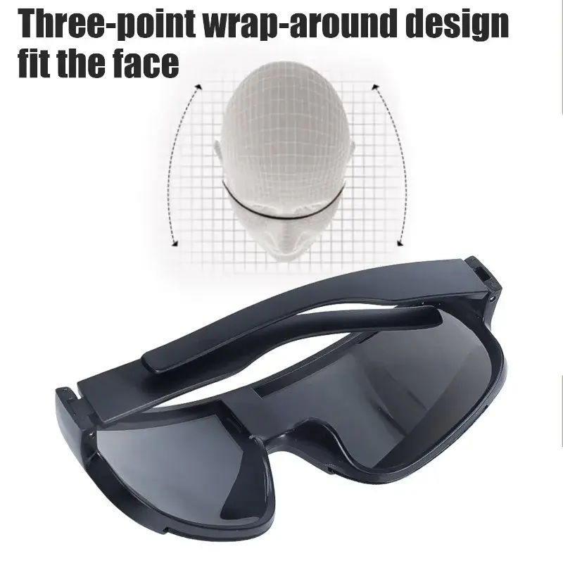 Windproof Sunglasses Sports Sunglasses Black Oversized Frame Ski Cycling Goggles for Outdoor Cycling Motorcycle Equipments
