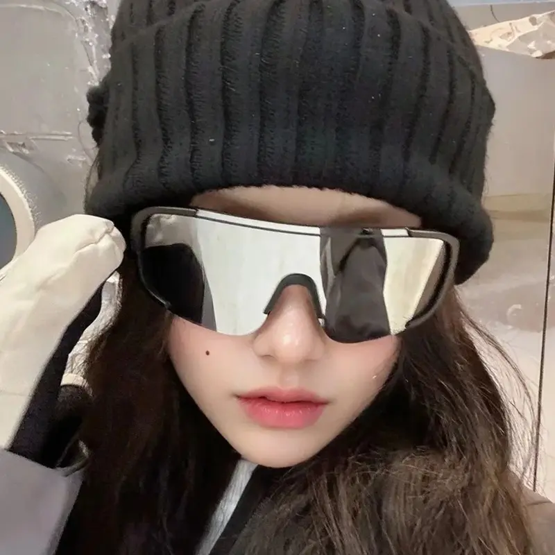 Windproof Sunglasses Sports Sunglasses Black Oversized Frame Ski Cycling Goggles for Outdoor Cycling Motorcycle Equipments