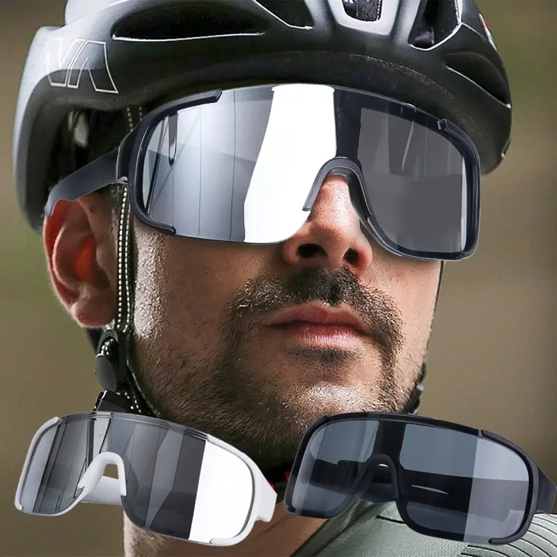 Windproof Sunglasses Sports Sunglasses Black Oversized Frame Ski Cycling Goggles for Outdoor Cycling Motorcycle Equipments