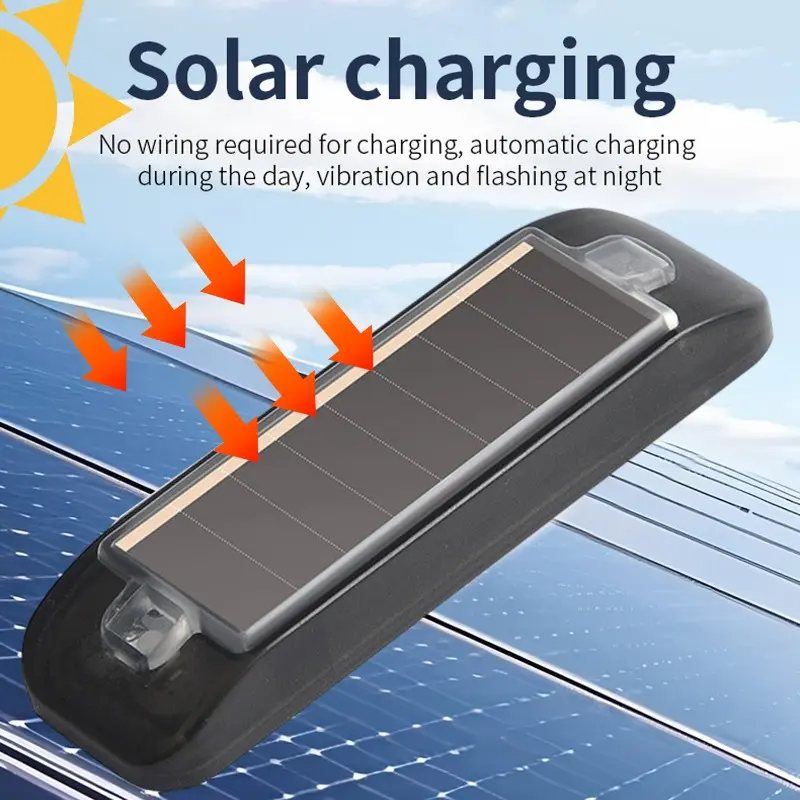 Solar Power Warning Light for Car Motorcycles LED Flashlight Indicator in-Night Caution Strobe Warning Light Running Lamp