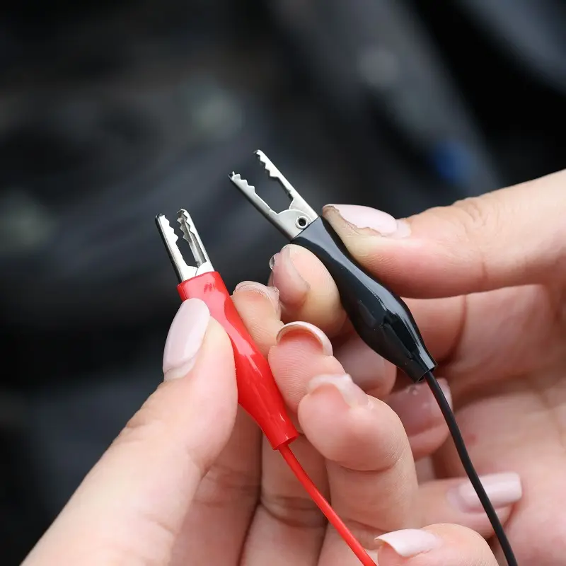 56cm Red and Black Wire Alligator Test Clips Clamp To USB Female Connector Power Adapter Supply Car Diagnostic Tools