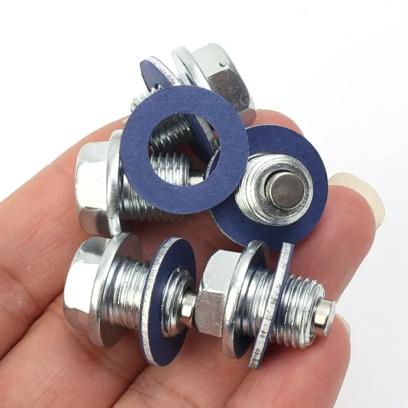 M12*1.25 Magnetic Oil Drain Bolt with 90341-12012 Washer Car Engine Oil Pan Screw Plug Sealing Gasket Wear Parts for Toyota