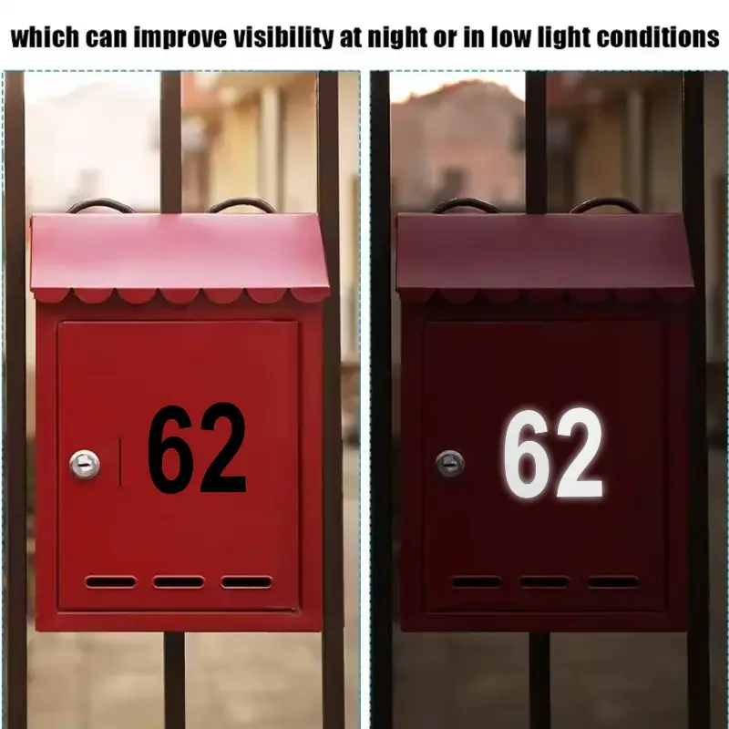 Car License Plate Reflective Number Label Stickers Waterproof Invisible Number Stickers Vinyl Sticker Reflective Decals
