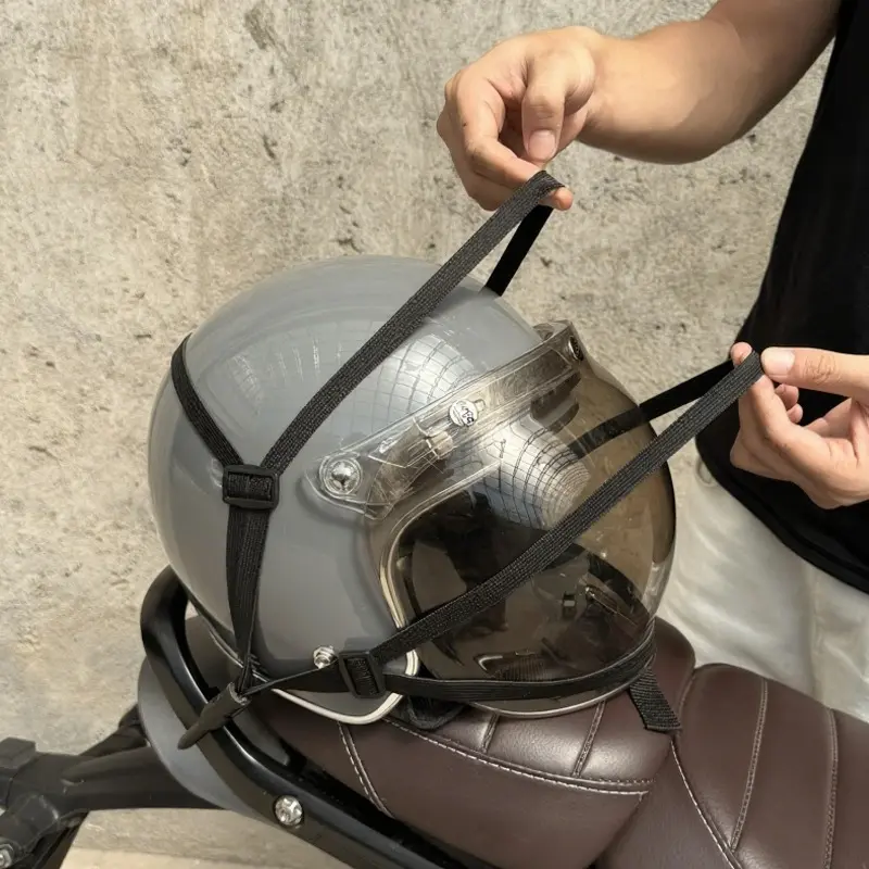 Motorcycle Back Seat Helmet Strips Elastic Rope Motorcycle Helmet Fixed Strap Adjustment Fix Rope Goods Strap 60cm/90cm