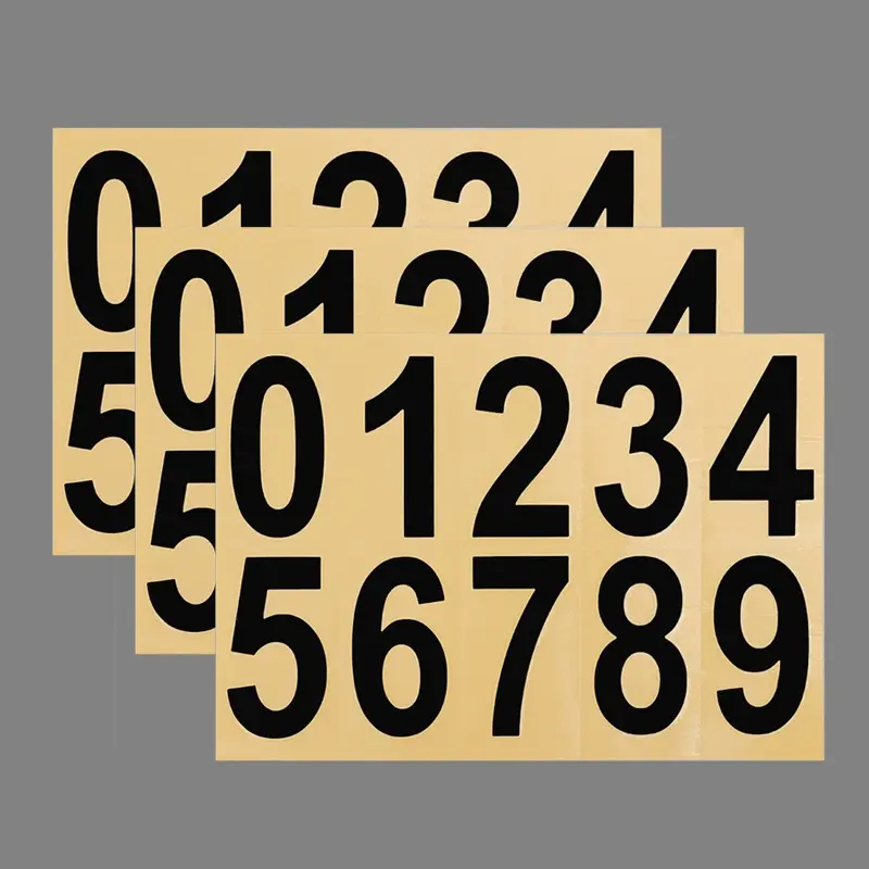 Car License Plate Reflective Number Label Stickers Waterproof Invisible Number Stickers Vinyl Sticker Reflective Decals
