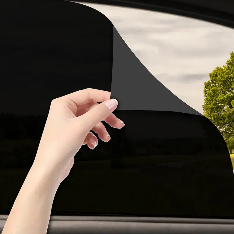 2PCS Sun Block Film Anti-UV Car Static Sunshade Stickers Wind Glass Sunscreen Curtain Insulation Car Sunroof Solar Film Shade