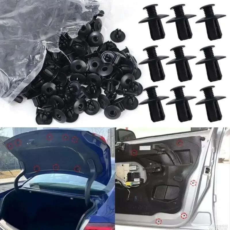 Auto Body Push Clips 8mm Nylon Expansion Rivets for Door Bumper Fender Liner Plastic Retainer Fastening Accessories Kit