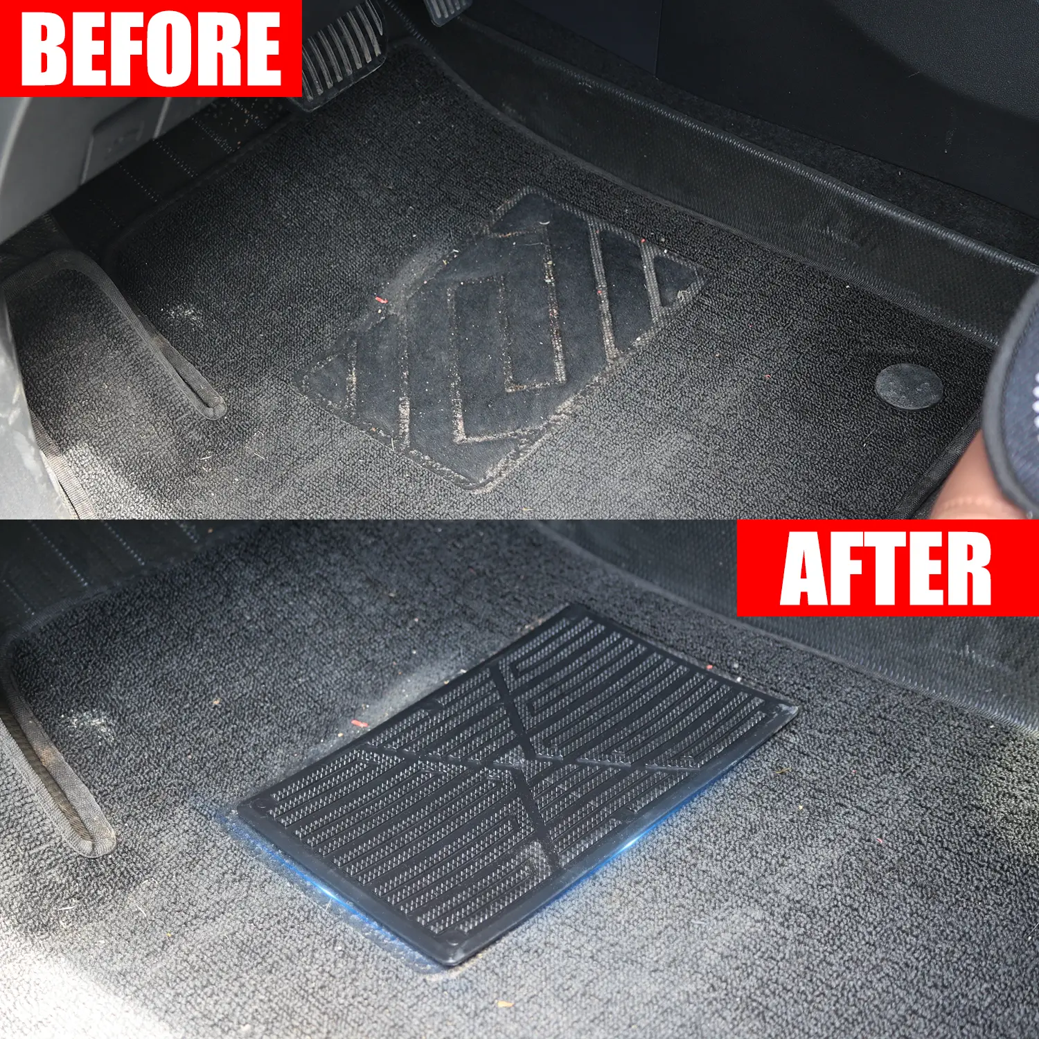 Universal Car Floor Pad PVC Pedal Plate Anti Skid Foot Heel Scuff Plate Car Floor Mat Non-Slip Carpet Patch 23×15cm Auto Mats