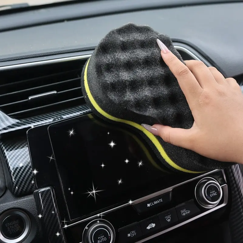 Nano Car Wash Sponge 3-layer Large Wave High Density Super Water Absorption 8-shaped PU Sponge Car Body Window Cleaning Tools
