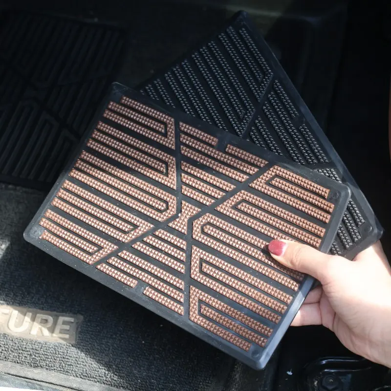 Universal Car Floor Pad PVC Pedal Plate Anti Skid Foot Heel Scuff Plate Car Floor Mat Non-Slip Carpet Patch 23×15cm Auto Mats
